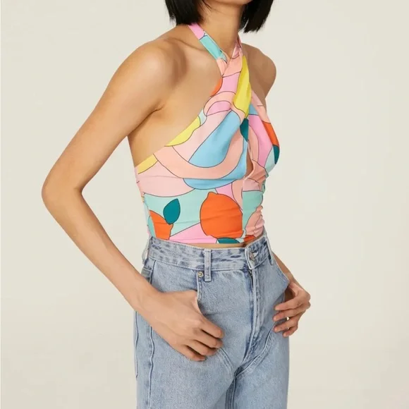 Staud Citrus Crisscross Halter Top - Picture 2 of 5